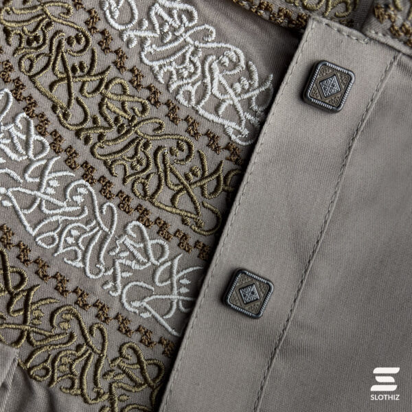 Biscuit One Side Calligraphy Cuff Panjabi